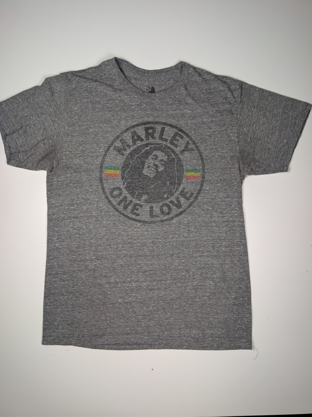 Bob Marley One Love Reggae Graphic T-Shirt Mens Medium Heather Grey Zion